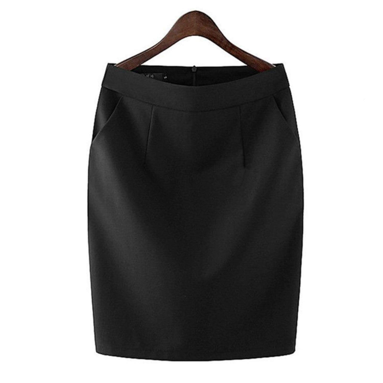 Ladies Skirts With Pockets Work Wear High Waist Plus Size