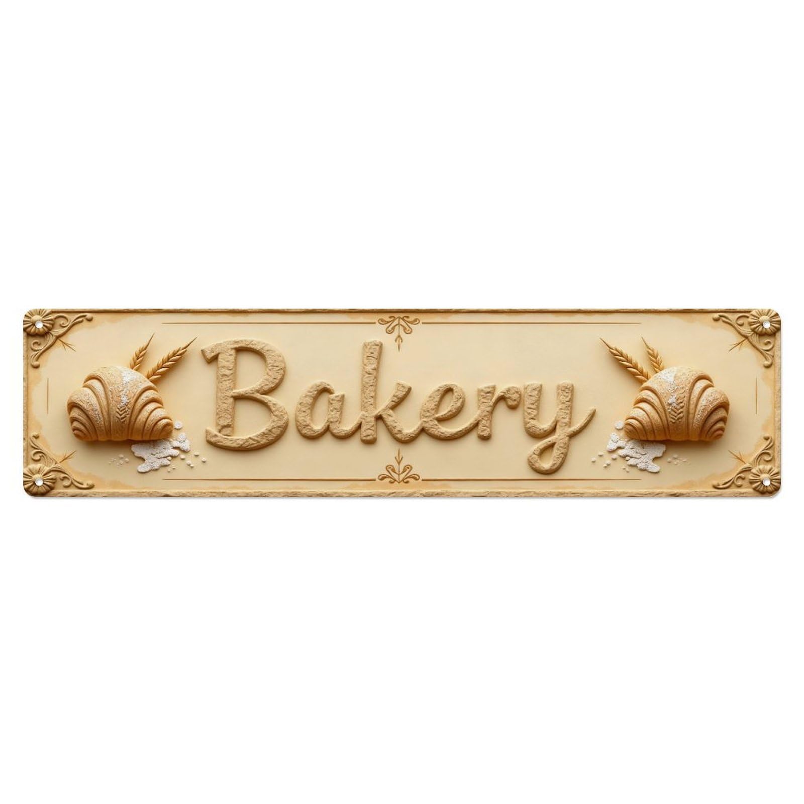 Bakery Bread Wheat Flour Crust Metal Tin Sign Plaque