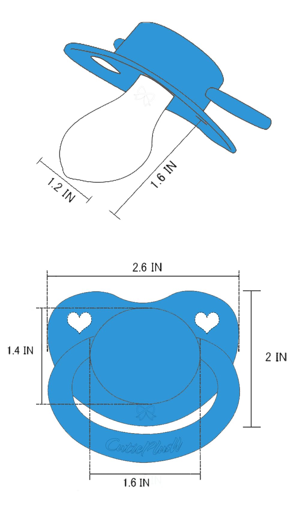 CutiePlusU Adult-Sized Pacifier, 3 Pack with Large Bigshield Heart Comfortable BPA-Free Soothing Pacifier for Adults - Image 4