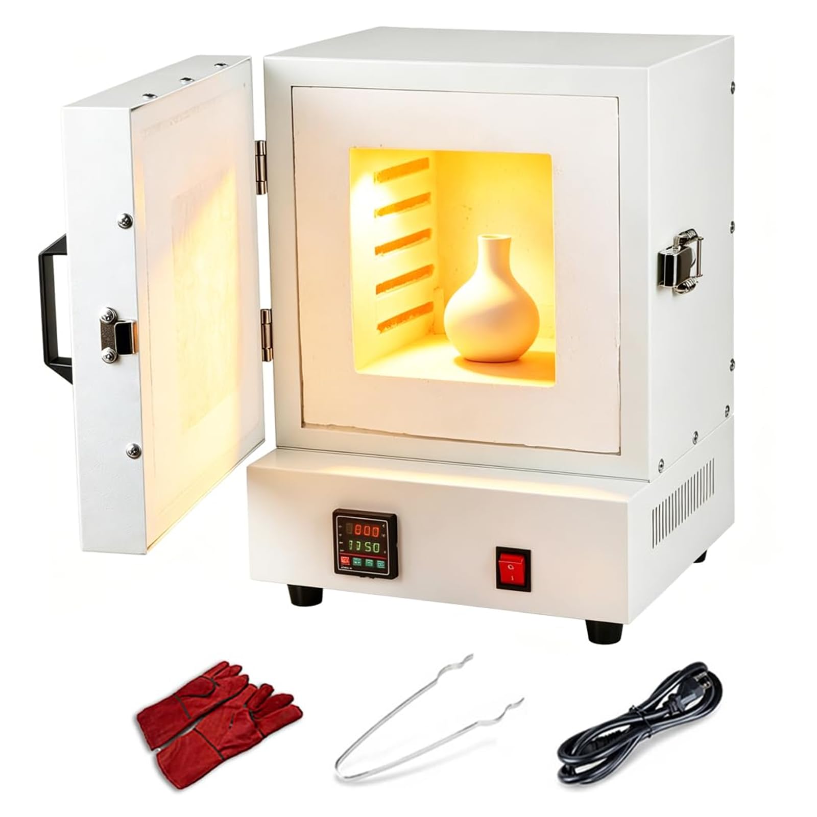 ZHENYUWANG Muffle Furnace, 2000w Electric Baking Furnace With Intelligent Digital Display, Integrated Jewelry Processing Furnace, 1150℃ Metal Smelting Furnace 220V