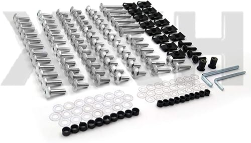 Miniatura 3 de XKH - Kit completo de pernos de carenado para motocicleta compatibles con Honda CBR 600 F4i CB250R CB1000R CB1100 plata B075F4HNTR