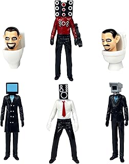 Tomicy Toilet Toy Figures Set 6pcs Mini Action Figures for Kids, Collectible Anime Figures Horror Cartoon Movies Character Model for Kids Birthday Party Cake Topper Halloween Parties Decoration