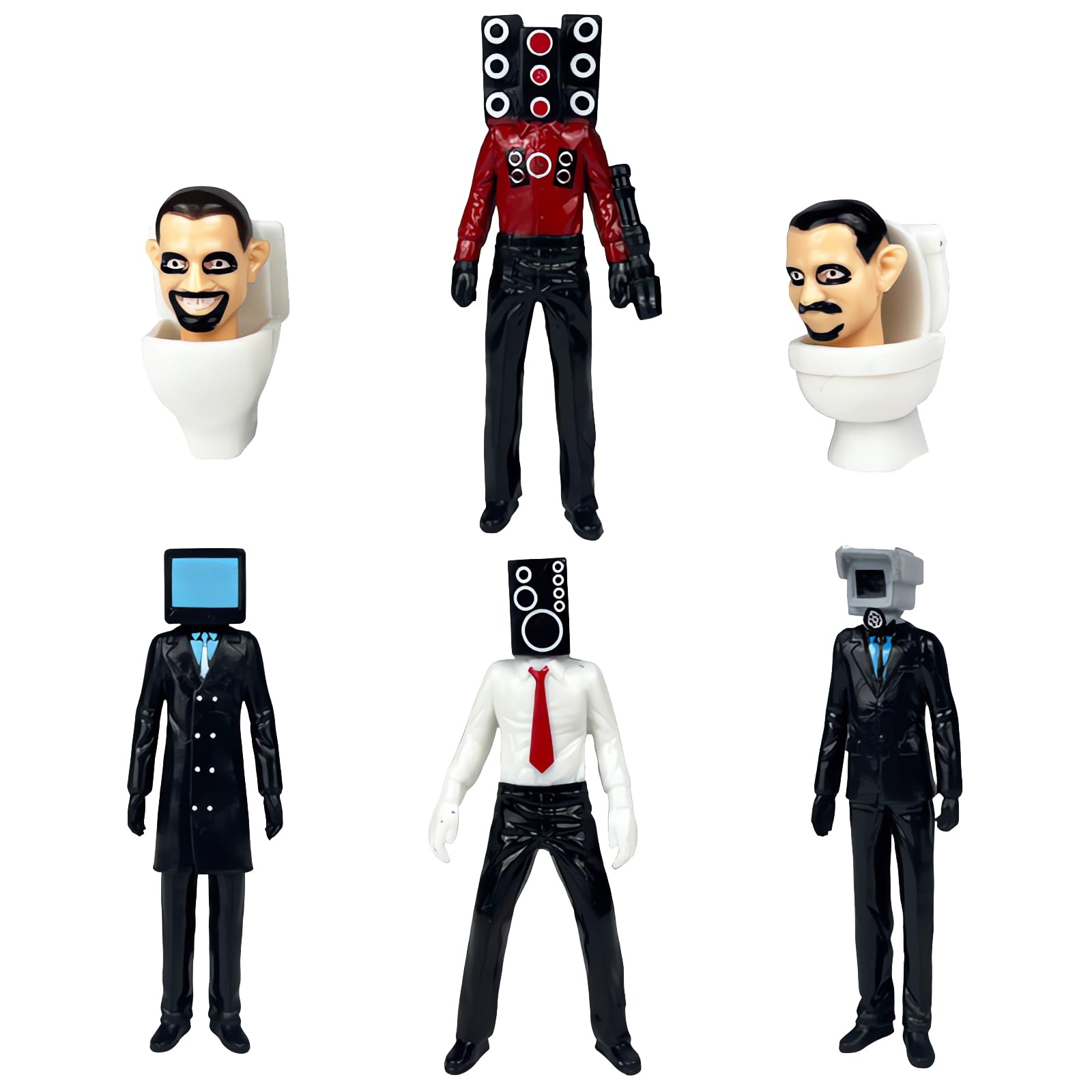 TomicyToilet Toy Figures Set 6pcs Mini Action Figures for Kids, Collectible Anime Figures Horror Cartoon Movies Character Model for Kids Birthday Baby Shower Game Theme Party Supplies