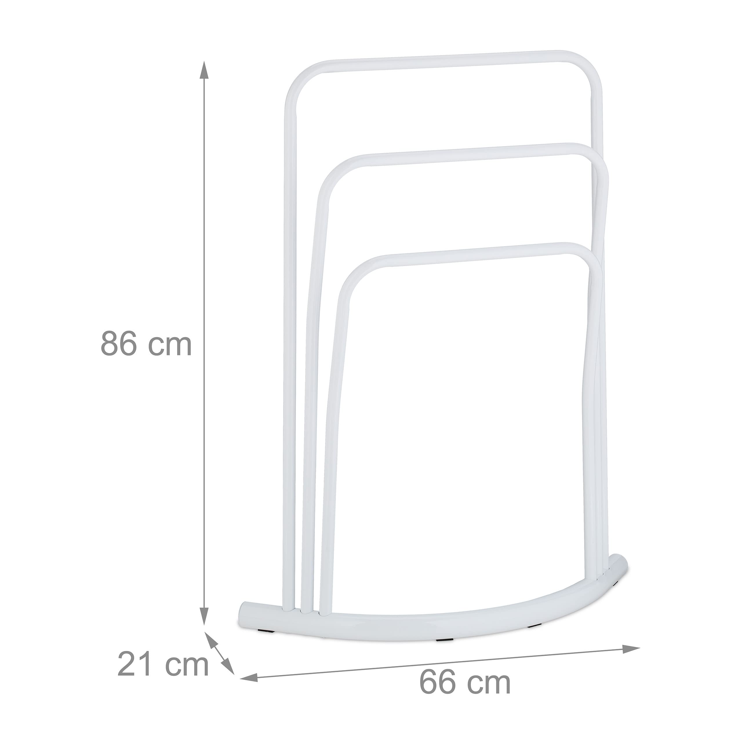 Relaxdays Porte-serviettes, 3 barres, non fixe, H x L x P : 80 x 40 x 28 cm, pour la salle de Relaxdays Porte-serviettes, 3 barres, non fixe, H x L x P : 80 x 40 x 28 cm, pour la salle de