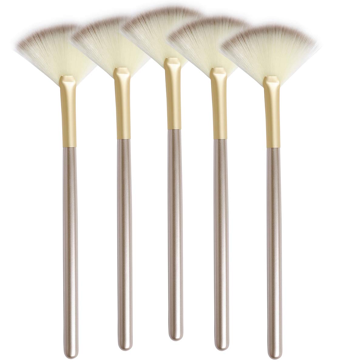 Slim Soft Facial Fan Brush,Makeup Cosmetic Multi Use, Mask Acid Applicator for Glycolic Peel Masques,Chemical Peel Brush,Pack of 5 Slim Soft Facial Fan Brush,Makeup Cosmetic Multi Use, Mask Acid Applicator for Glycolic Peel Masques,Chemical Peel Brush,Pack of 5
