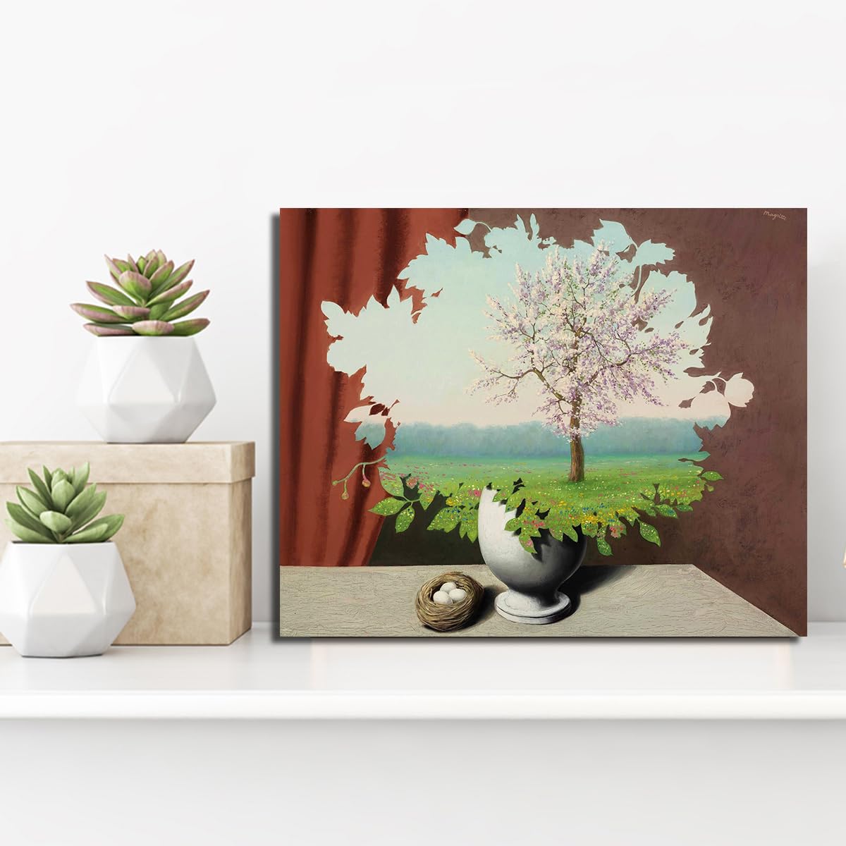 Magritte Plagiado Lienzo Árbol Surrealista 50x60cm