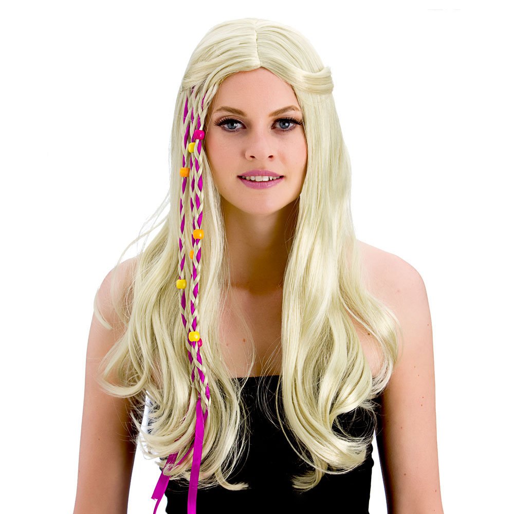 Wicked Costumes Groovy Hippie Blonde Fancy Dress Wig
