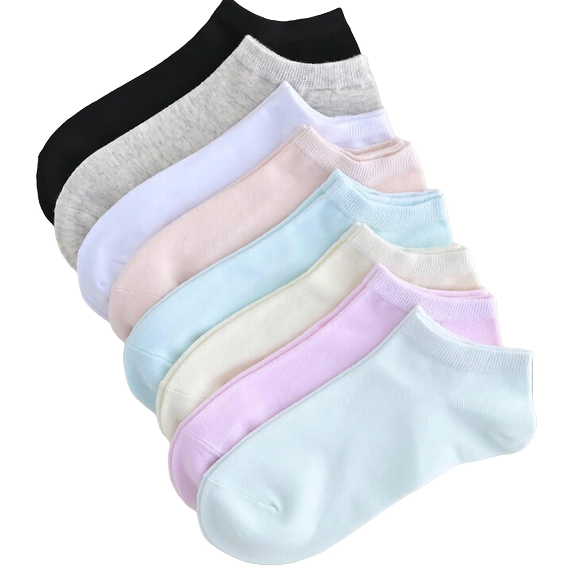 Ankle Length Socks Pack of 9 for Women & Girls | Soft Cotton Multicolor & Pastel Light Shades | Breathable Stretchable Comfort Socks for Daily Use, College, Office, Travel & Casual Outfits-image-36
