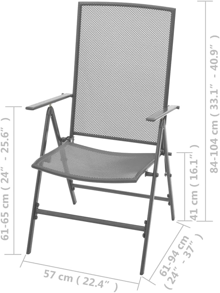 vidaXL Dining Set Anthracite Steel with e-Coated and Powder-Coated Finish