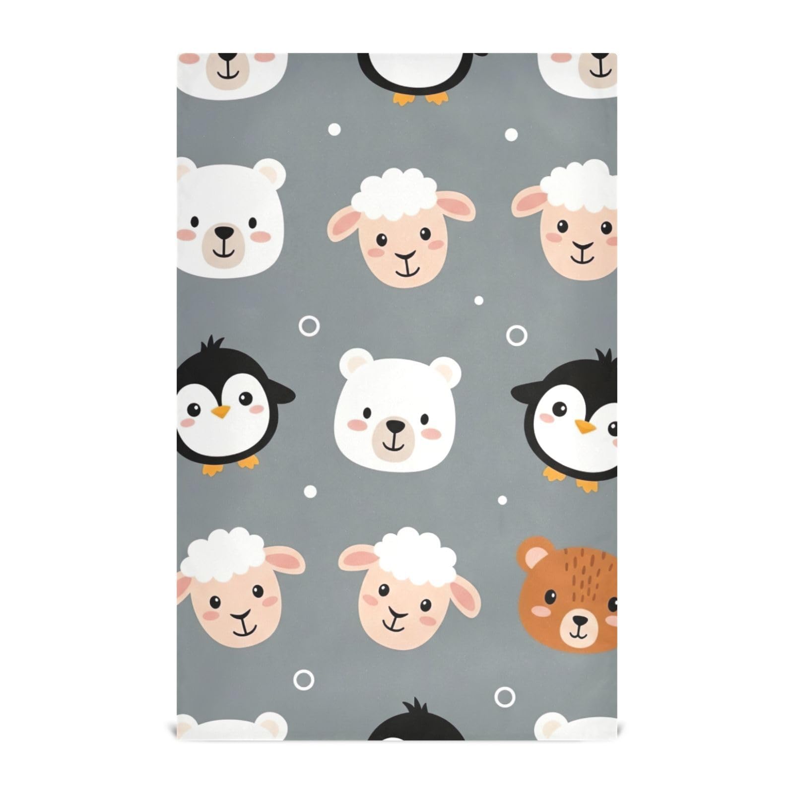 Torchons et serviettes de cuisine GAIREG gris absorbants avec animaux