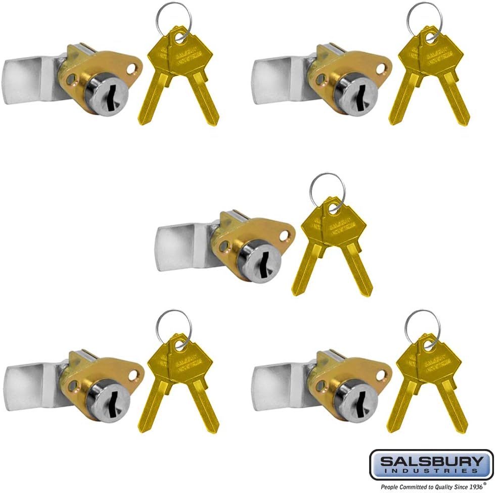 SALSBURY INDUSTRIES 2290-5 Lock for Aluminum Mailbox Door 2 Keys PER Lock-5 Pack