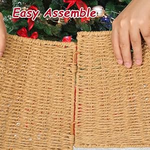 Christmas Tree Collar, 27 Inch Handmade Woven Rattan Base Cover for Christmas Tree, Farmhouse Christmas Tree Skirt Tree Ring Rustic Holiday Decorations Christmas Home Decor Christmas Tree Collar 27 Inch Handmade Woven Rattan Base Cover for Christmas Tree Farmhouse Christmas Tree Skirt Tree Ring Rustic Holiday Decorations Christmas Home Decor