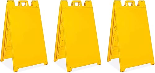 Plasticade Signicade - Letrero plegable de plástico de 36 x 24 pulgadas, marco en A, de doble cara, portátil, plegable, con 4 agujeros de relleno,