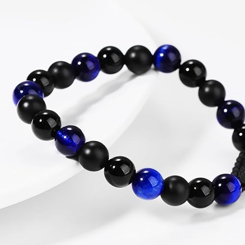 Miniatura 92 de Black Beaded Bracelets for Men Boys: 6mm Obsidian Onyx Lava Beads Mens Bracelet Set Mens Jewelry - Cool Anniversary Valentines Fathers Birthday