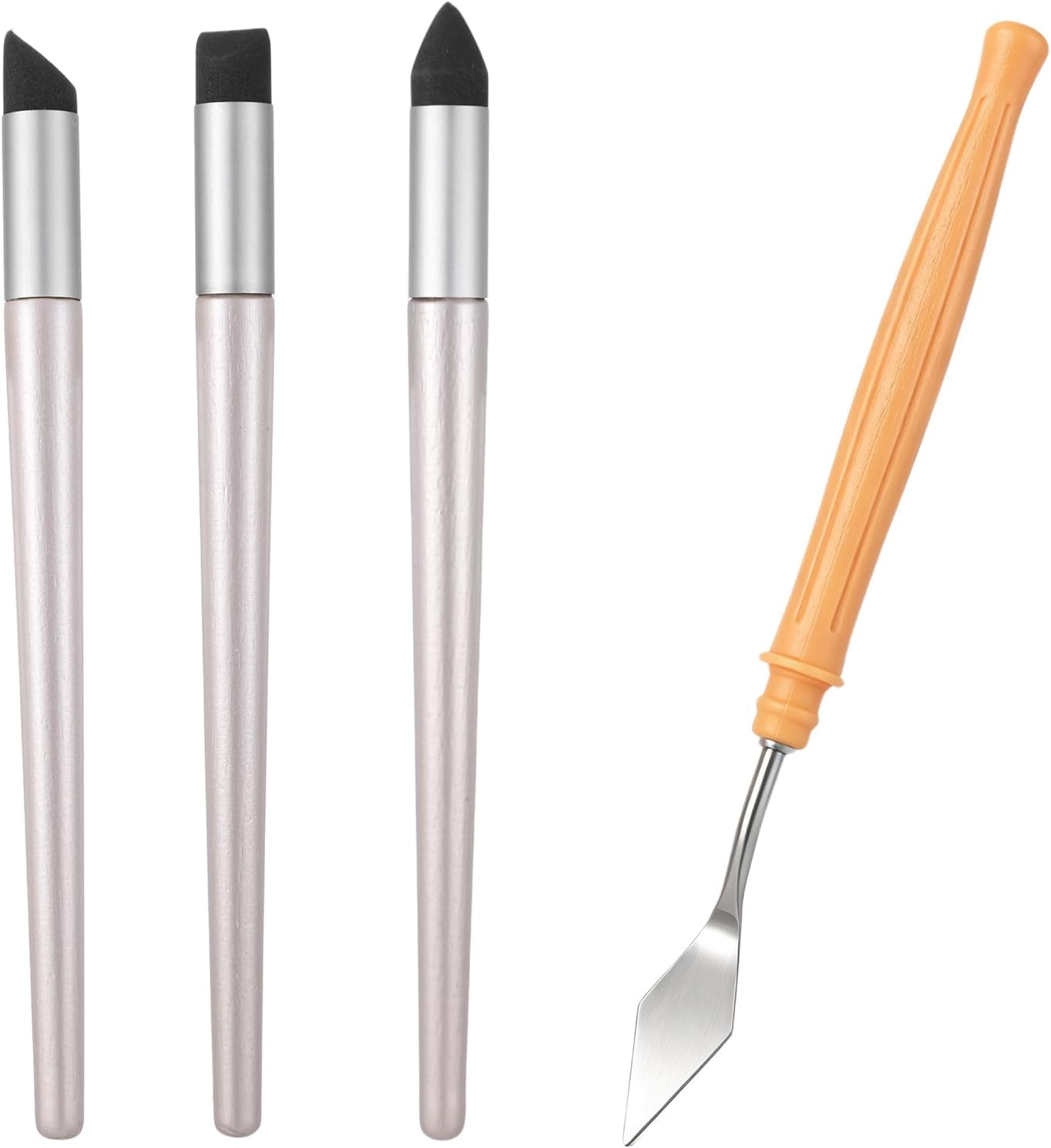 4 PCS Oil Pastel Blending Tools Set, Artist Blending Sponge Pen and Scrape