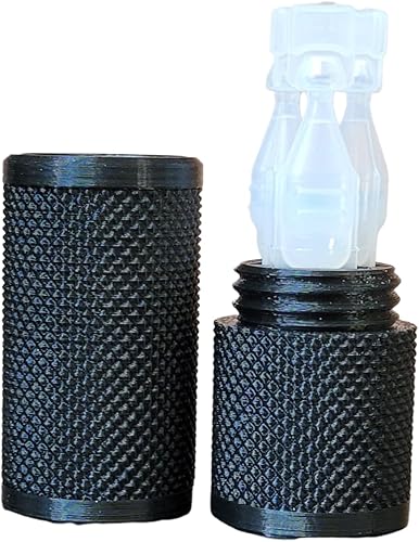 Vista 69 de Znet3D Eye Drop Vial Holder & Travel Carry Case - Securely Holds Three (3) Single-Use Vials - Screw-On Lid, Knurled Pattern - Keep Vials Safe & Silk
