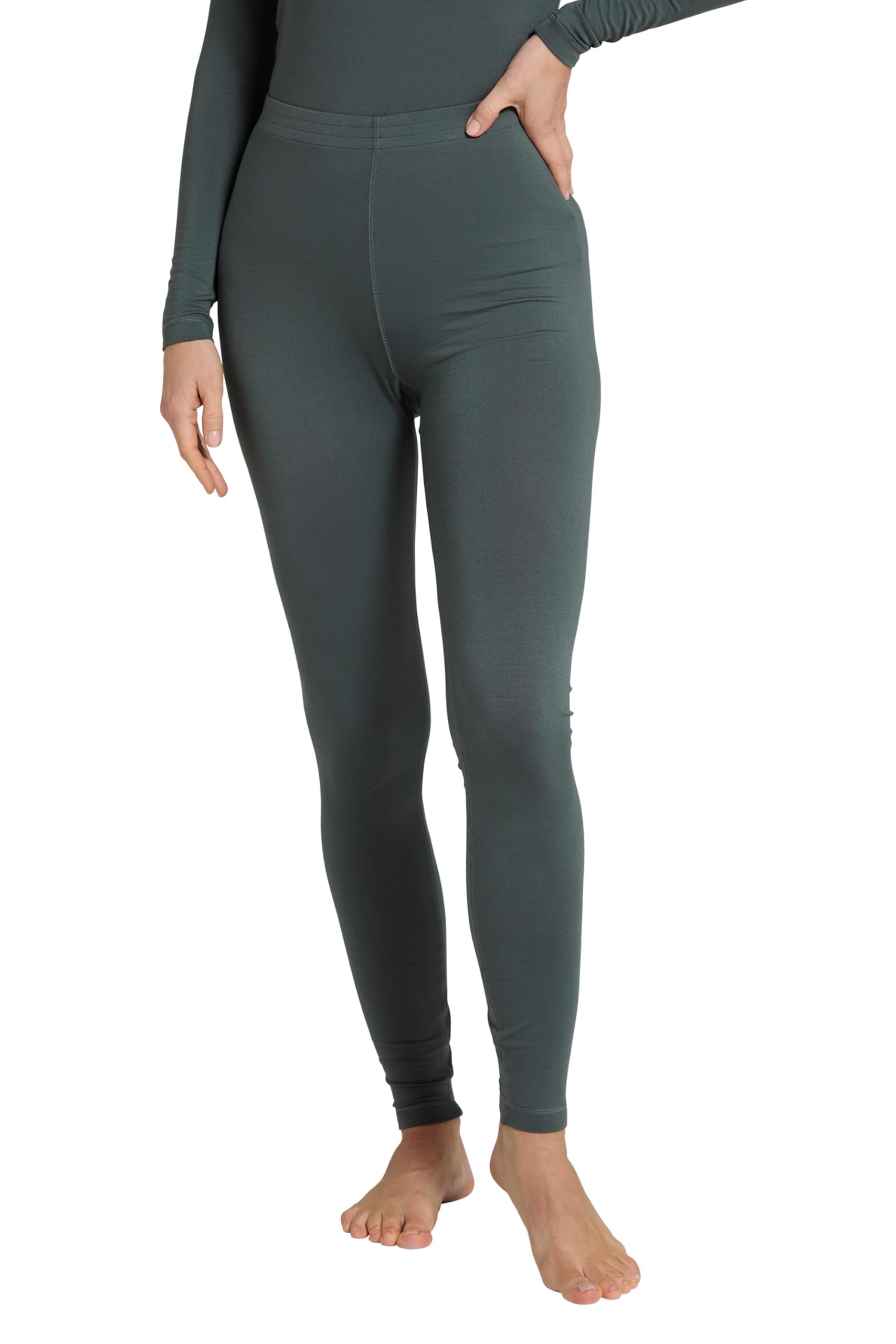 Mountain Warehouse Women's Khaki Keep The Heat Baselayer Pants - Isotherm, Quick Dry & Moisture Wicking Leggings - Spring Summer, Outdoors, Travelling & Hiking 18