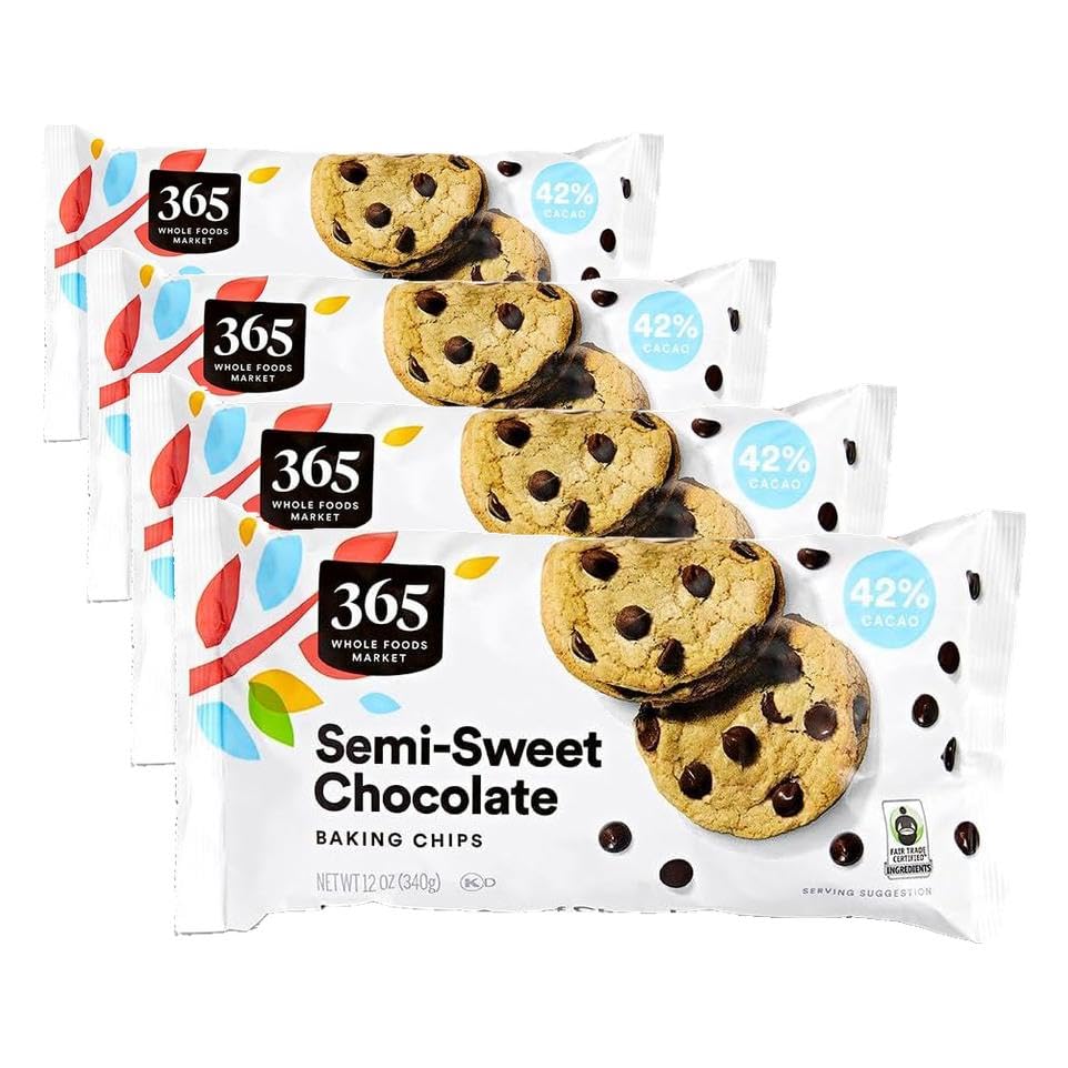 Image of 365 by Whole Foods Market, Semi-Sweet Chocolate Baking Chips, 12 Ounce (Pack of 4)