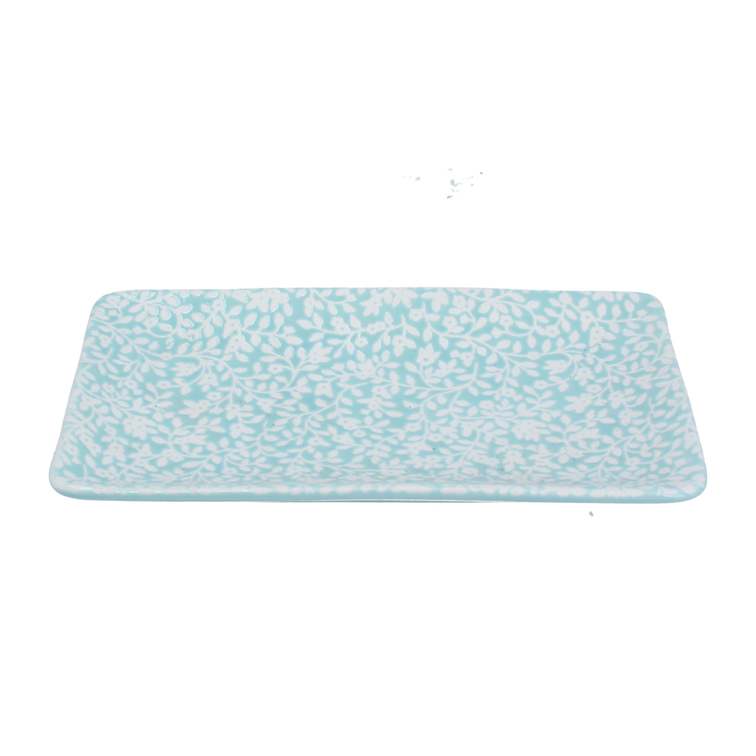Gisela Graham Floral Vines Trinket Dish, large, Blue