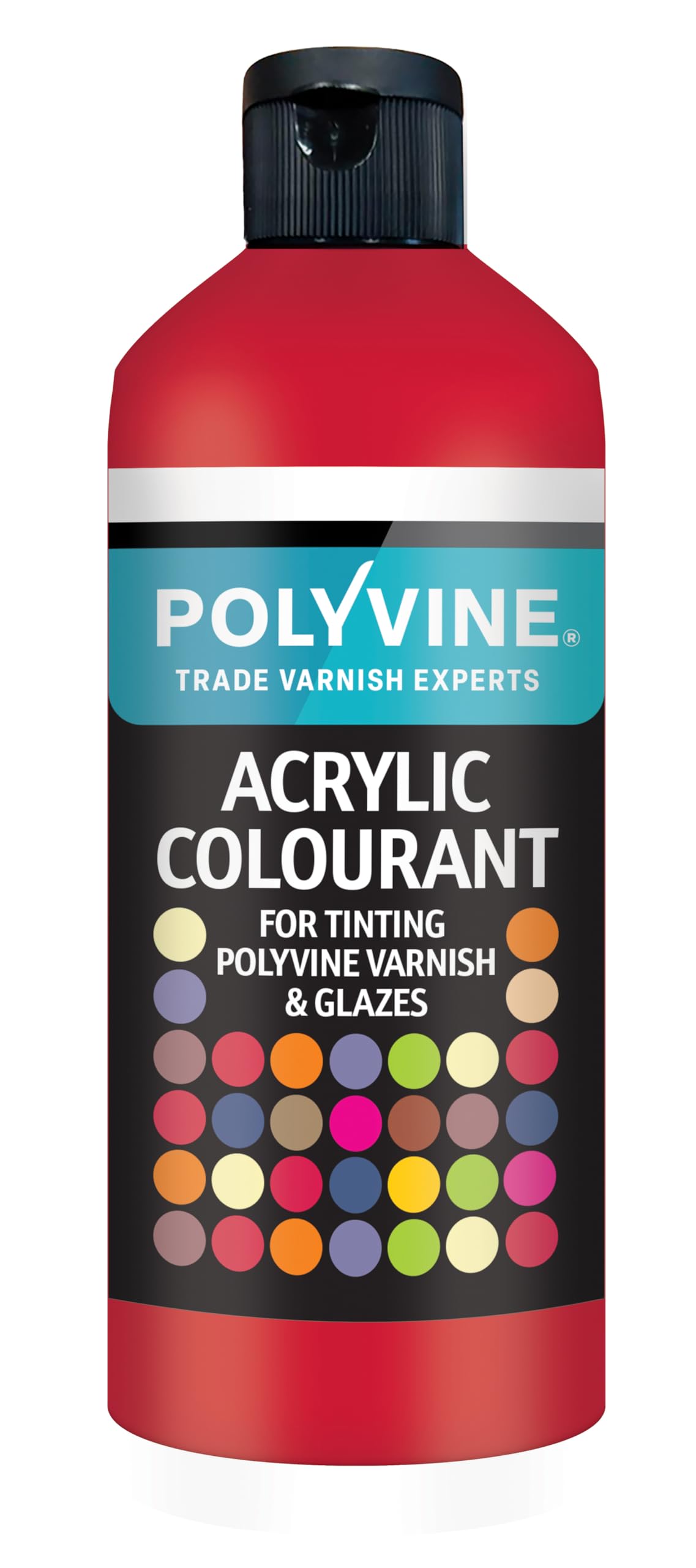 Polyvine Red 500G For Tinting Water Based Products - Easy Blend, Dense Liquid Pigment Colour Additive For Paint, Varnish, Filler, Grout, Cement, Emulsion, Masonry Paint & More - Red, 500G