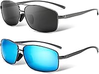 Vista 19 de SUNGAIT lentes de sol polarizados rectangulares livianos con protección 100% contra rayos UV