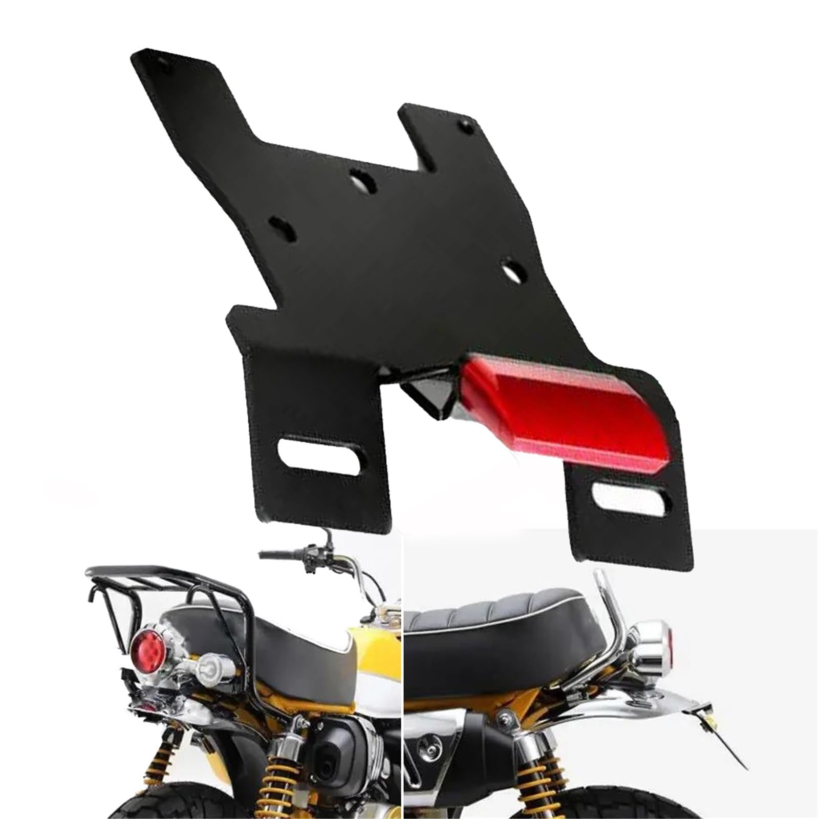 Accesorios para matrículas Accesorios para Motocicletas para Honda para Monkey 125 2018-2023 2022 2021 2020 2019 Soporte De Matrícula Trasero(Rosso)