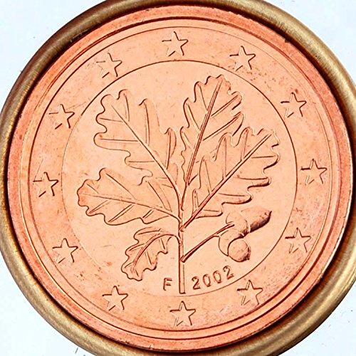 2002 Germany 2 Euro Cent BU Uncirculated Coin Silver Money Clip - Oak Leaves