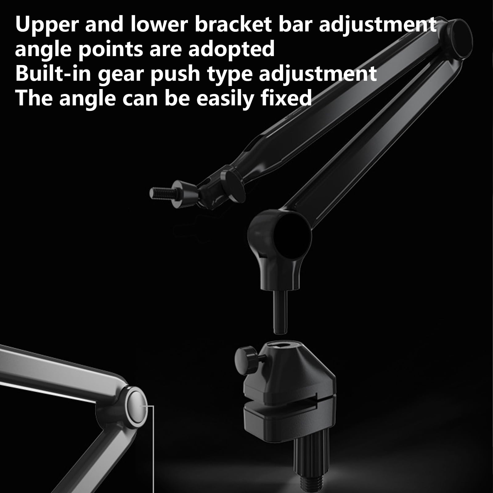Supporto per microfono a braccio da tavolo regolabile in altezza rack C Clip Mount Holder per ufficio e studio domestico Uso professionale Supporto per microfono a sospensione regolabile