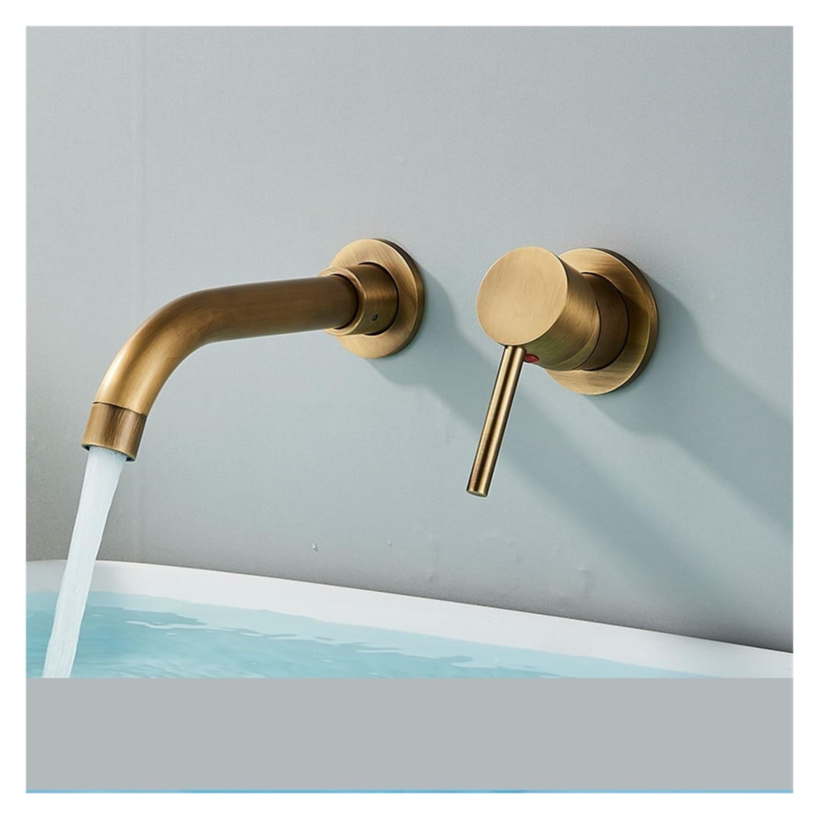 Rubinetto for lavabo da bagno Rubinetto for lavabo in ottone Rubinetto for bagno caldo e freddo Rubinetto a parete nascosto Rubinetto for lavabo con maniglia singola (Size : Antique)