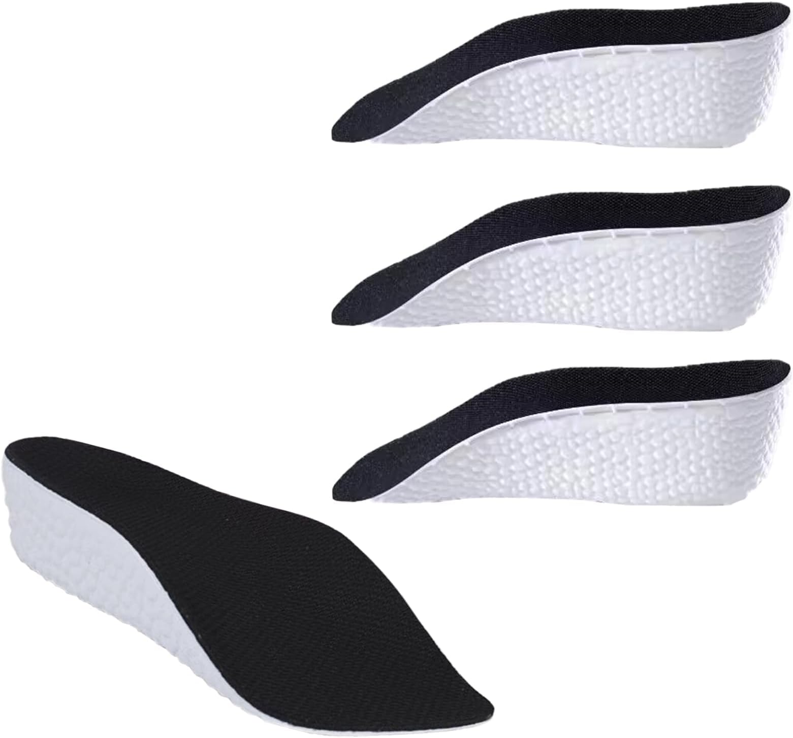 COOLive Insole Height, Orthopedic Cushion for Plantar Fasciitis, Flat Feet, Achilles Tendonitis - Arch Support Orthotic High Cushions, Relief Foot Cushions (2 Pairs) (Black, 3.5cm)