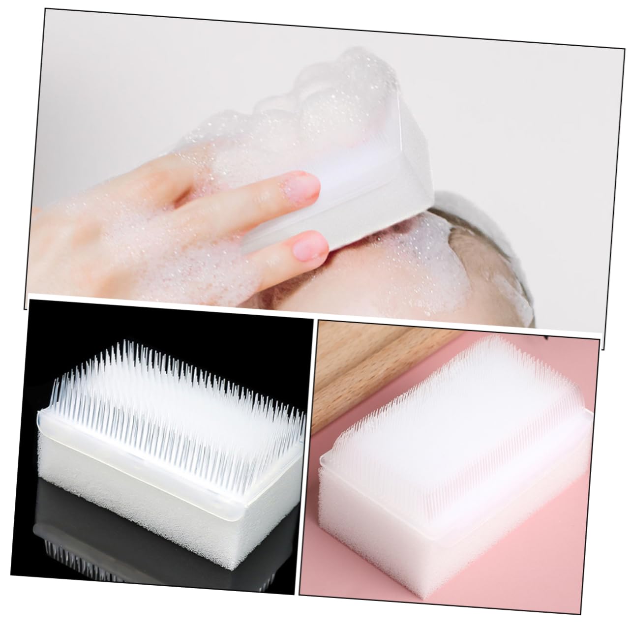 PartyKindom Set 6 Pezzi Spugne Bagno Morbide per Ragazzo Ragazza, Spazzole Sensoriali Facili da Impugnare e Pulire, per Ragazzo Ragazza e Uso Domestico Bianco