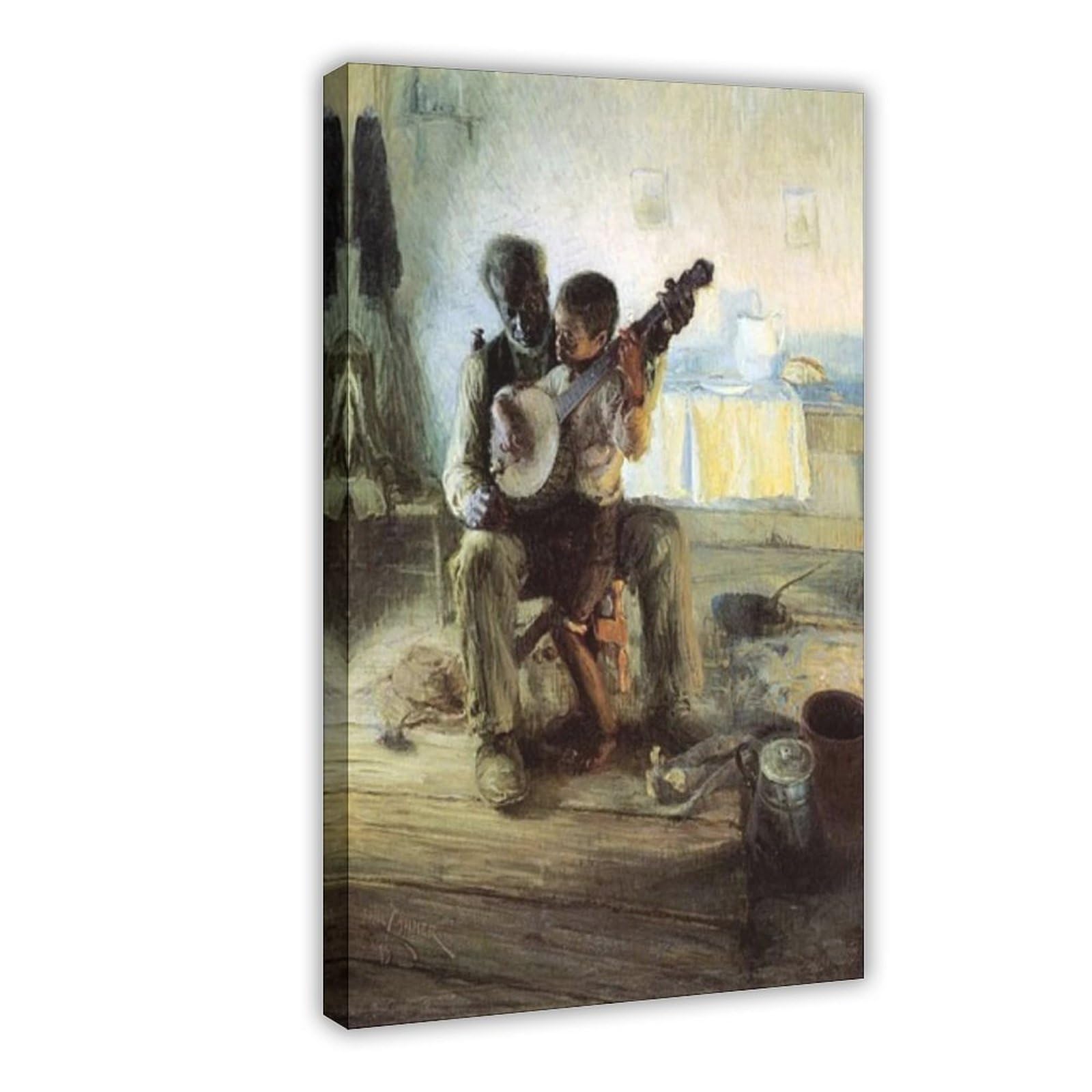 SDKAHKZO Henry Ossawa Tanner The Banjo Lesson Canvas Art Wall Decor Posters Home Bar Restaurant Garage Cafe Logo Gift 20x30inch(50x75cm)