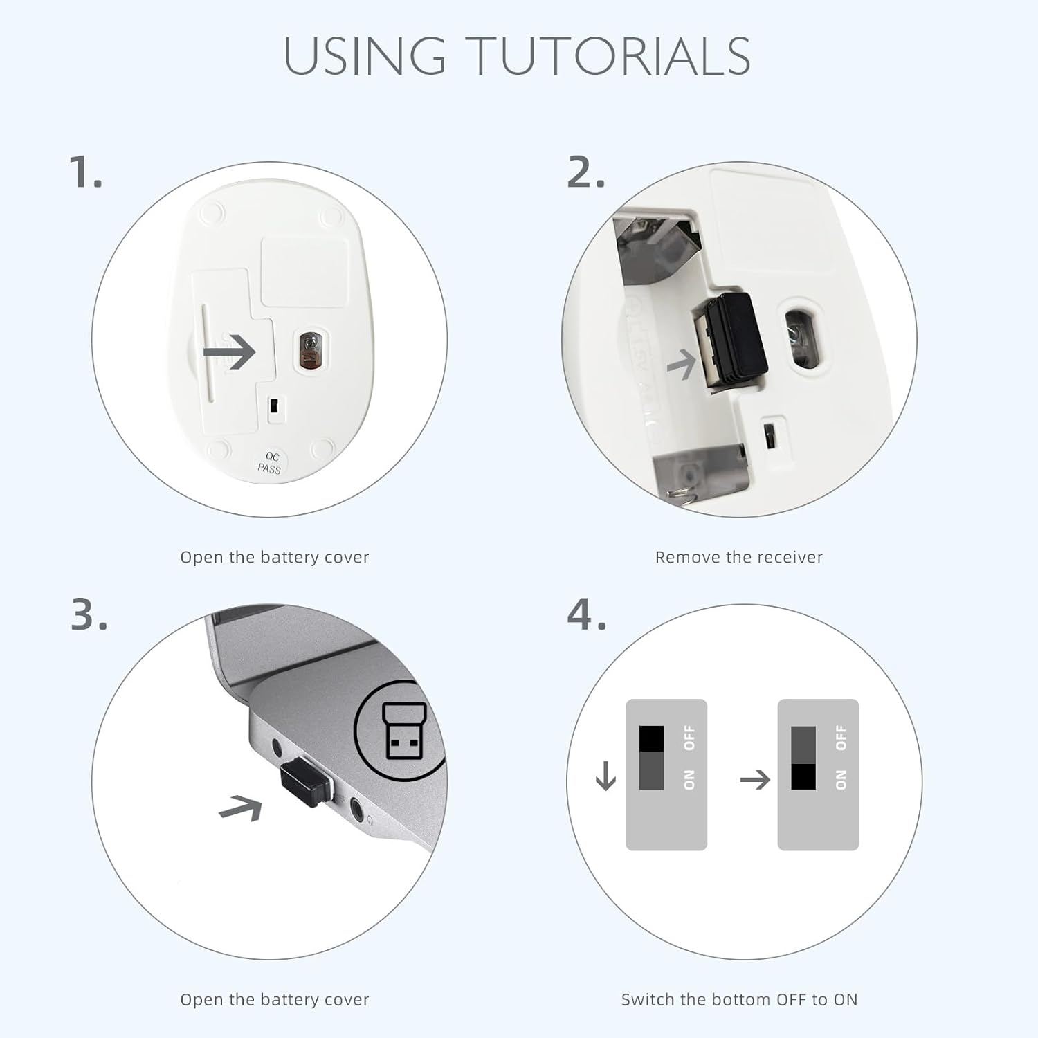 ONE-UP Wireless Mouse, 2.4G, Silent, USB Nano Receiver for Laptop, Chromebook, PC, Mac, Windows and School Work (Blue)