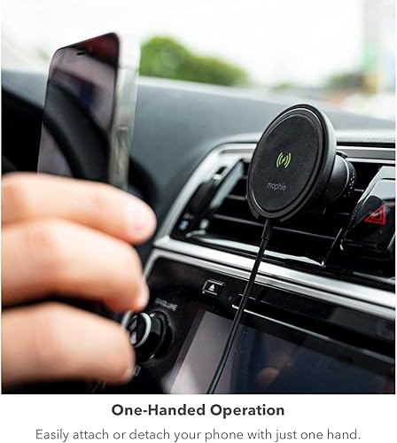 Miniatura 2 de Mophie Snap+ Cargador universal inalámbrico de montaje en ventilación, carga de 15 W, posicionamiento magnético para una colocación precisa,