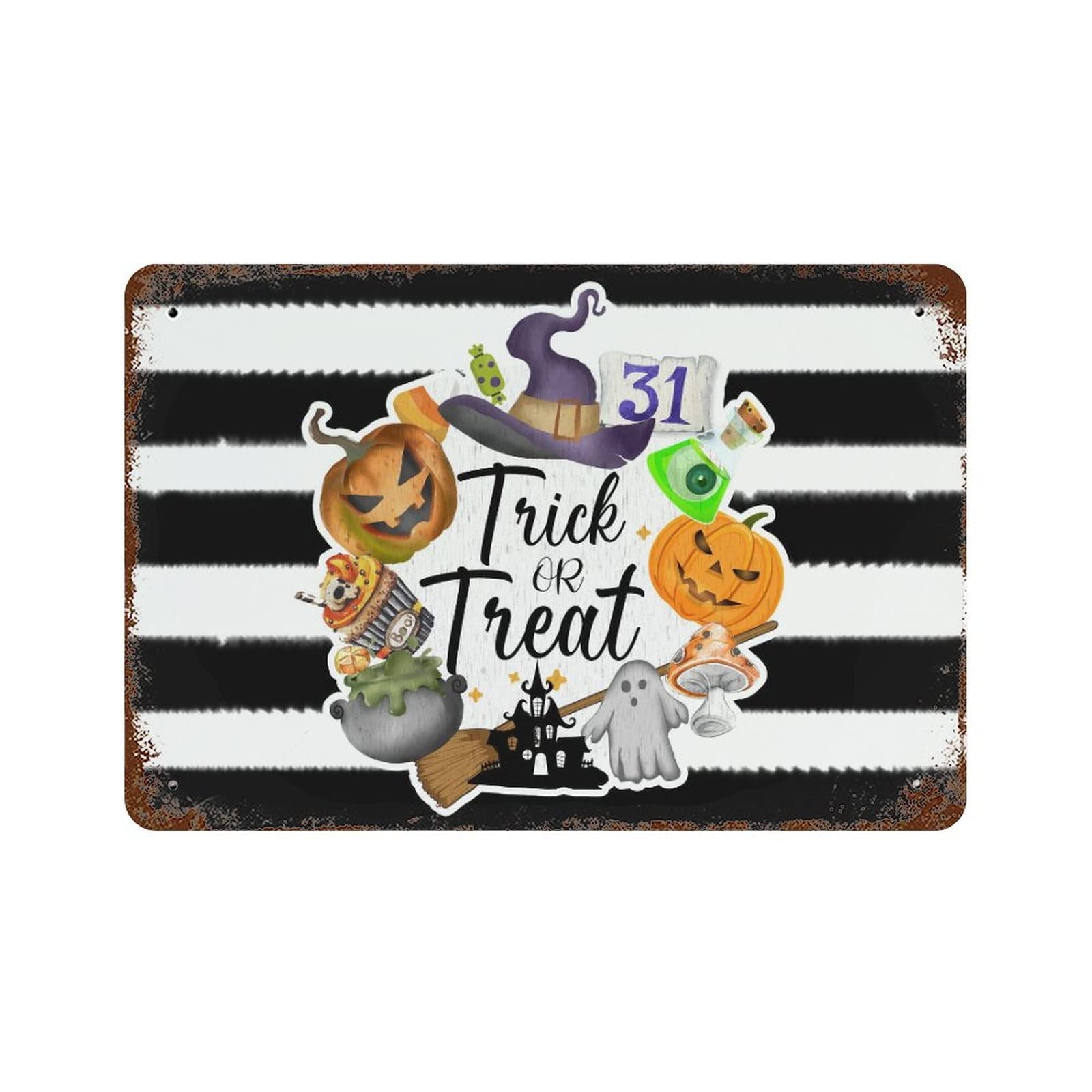Panneau Trick Or Treat en métal d'Halloween : éveillez les souvenirs d'enfance