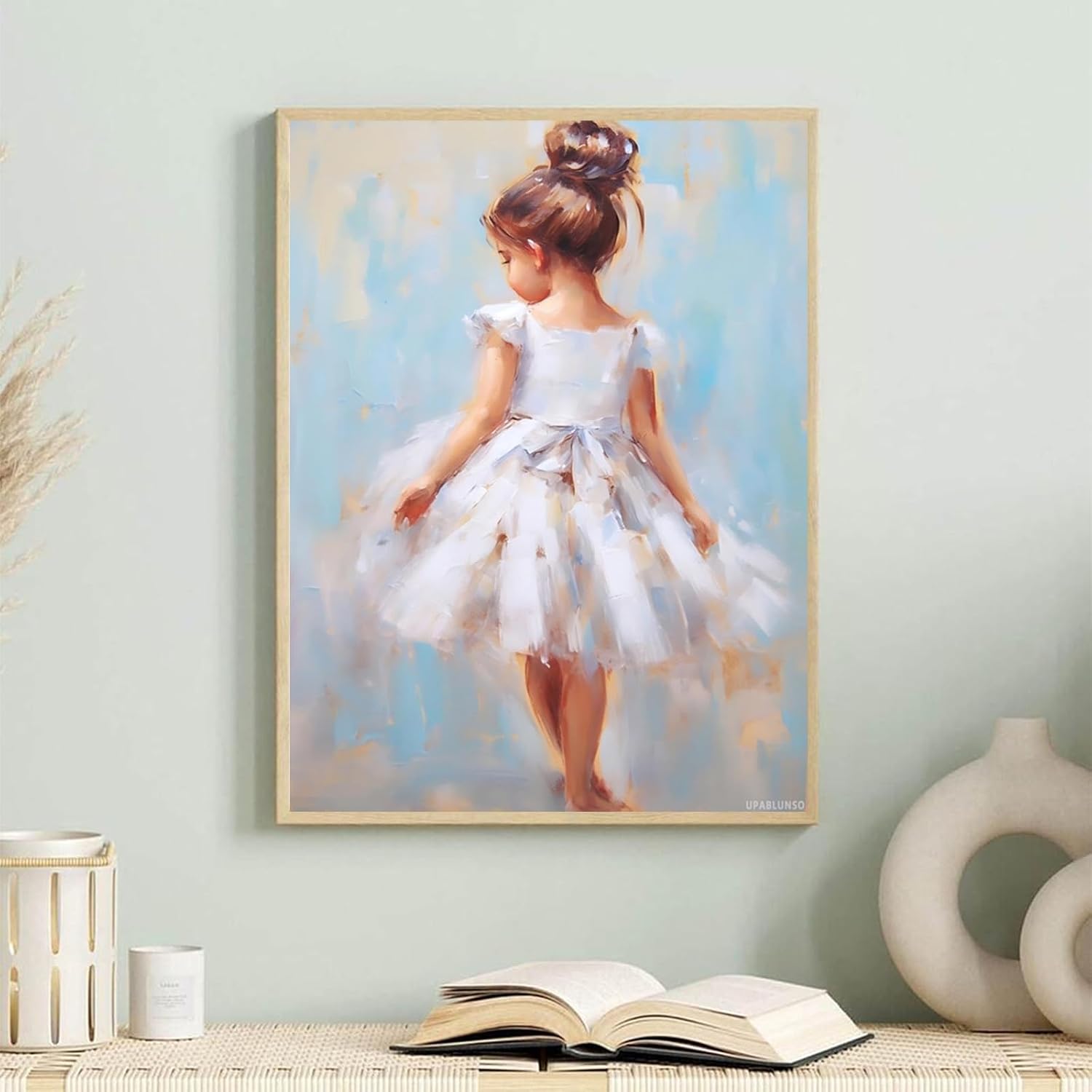 UPABLUNSO Ballet Diamond Painting Kits, Dance Lover Diamond Art Kit for Adults Young Girl in Ballerina Dress 5D Paint with Diamond Full Drill for Parents for Home Decor 12x16 inch