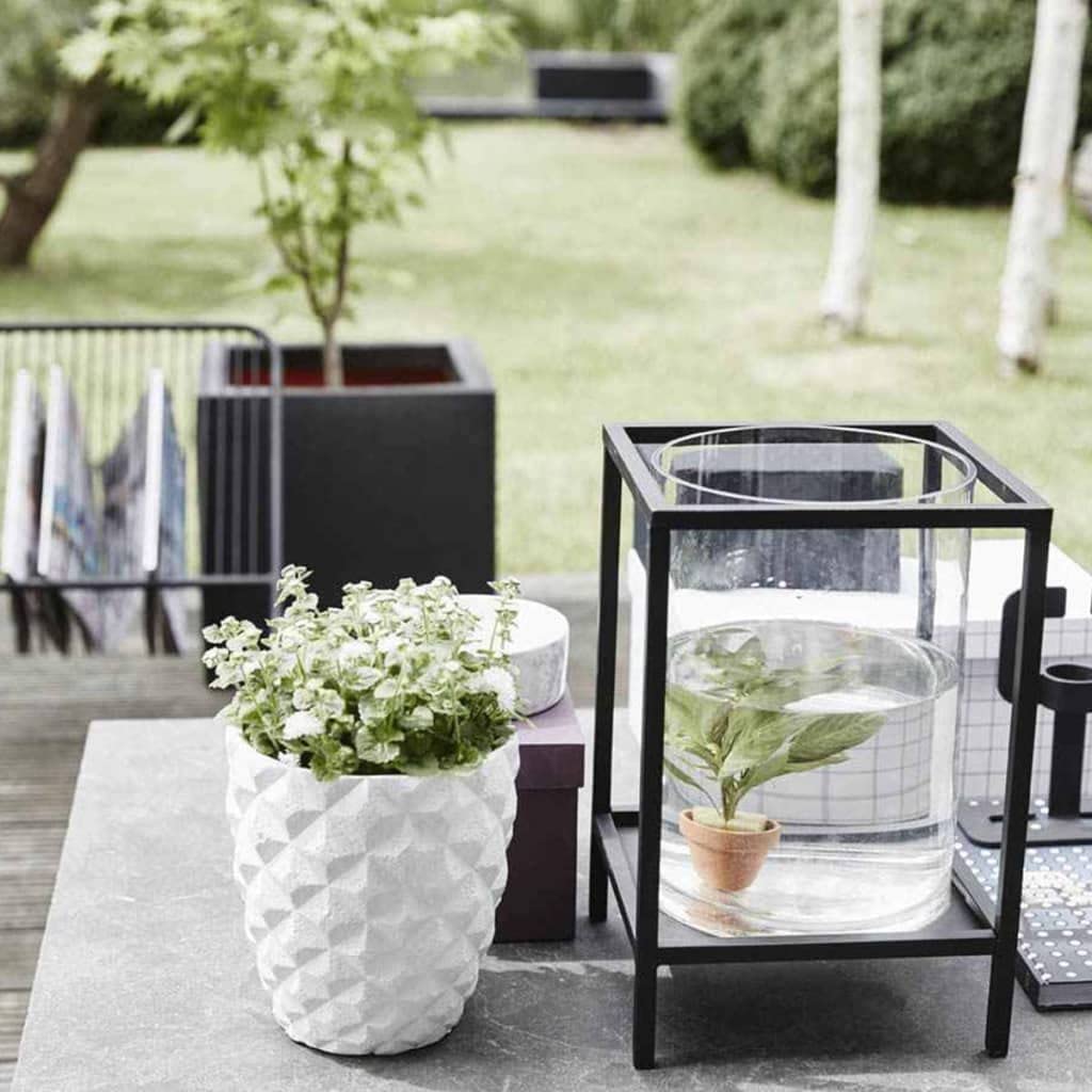 CAPI Pflanzgefäß Urban Smooth Square 40x40x40cm schwarz Blumentopf Korb Hochbeet