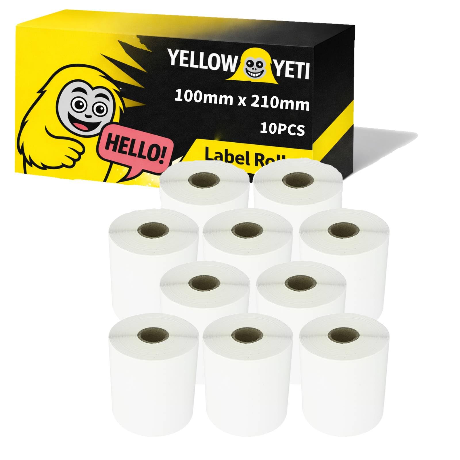 Thermodirekt - Etichette per spedizione, 100 mm x 210 mm, 10 rotoli, 200 etichette per rotolo, senza BPA, compatibili con Zebra Eltron Sato Datamax