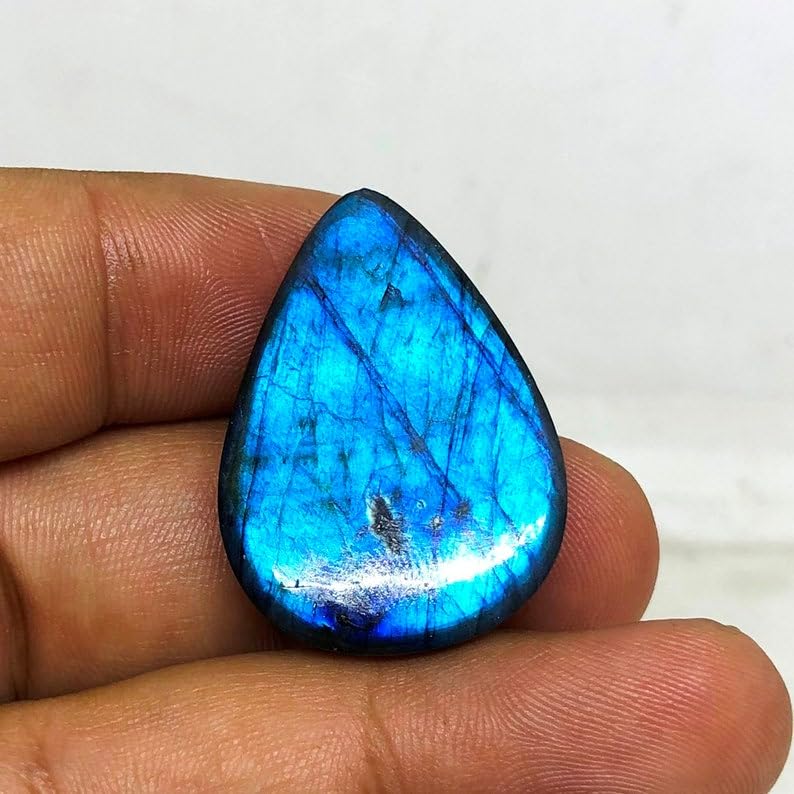 Labradorite cabochon bricolage bague pendentif collier gemme 30x21x7mm - 5