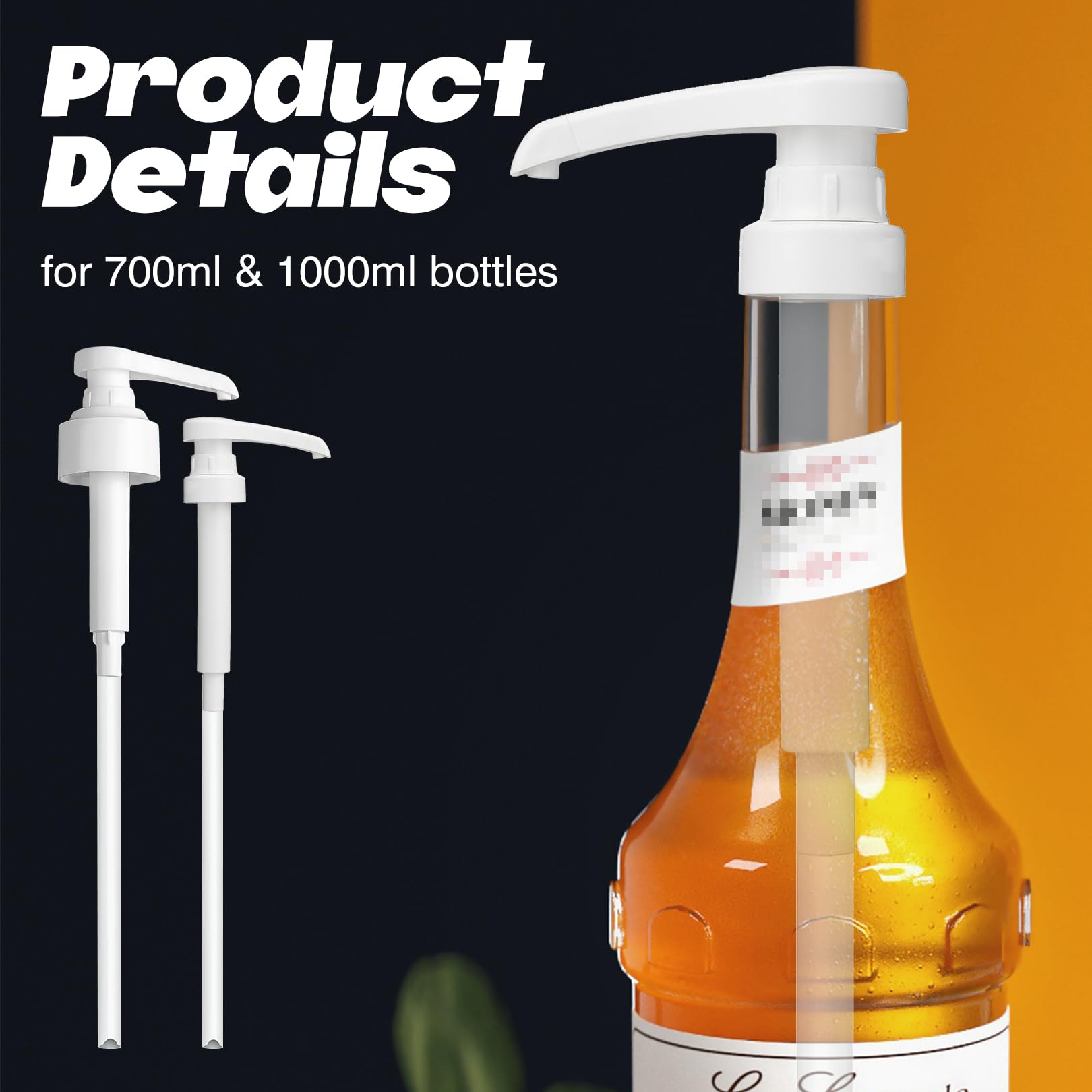 2 pezzi pompa dosatrice 1 l sciroppo, pompa dosatrice per bevande, dispenser di sciroppo, set di erogatori di pompa, per bottiglie di vetro Monin della pompa di ricambio, compatibile con la pompa di