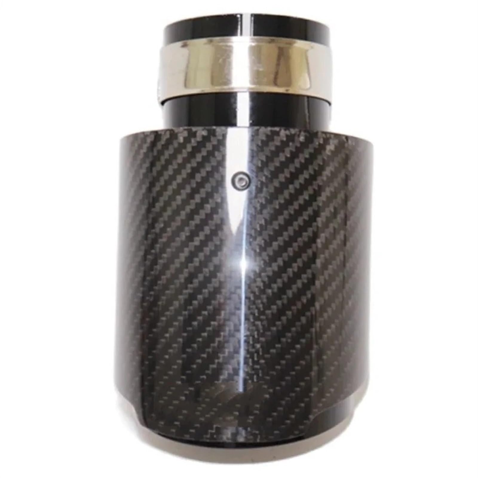 Car Silencer Uniwersalna końcówka tłumika z włókna węglowego, układu wydechowego, dysza prosta, nierdzewna, czarna(63MM IN 114MM OUT)