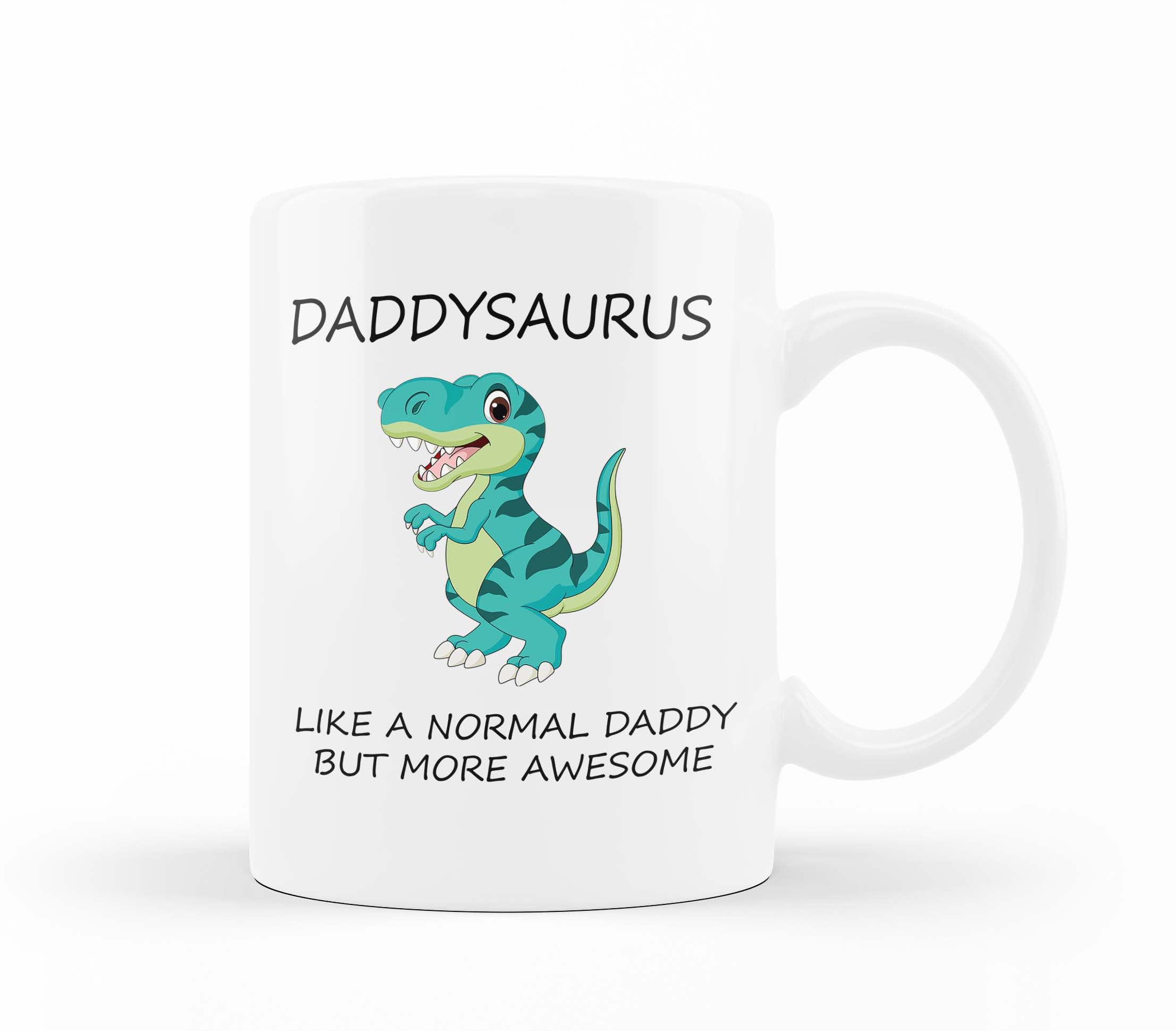 VIROSA Daddysaurus Mug – Like a Normal Daddy But More Roar-Some | Ideal for Dad Gifts, Daddy Birthday, Christmas, Father’s Day, Funny Dinosaur Coffee Mug for Any Occasion