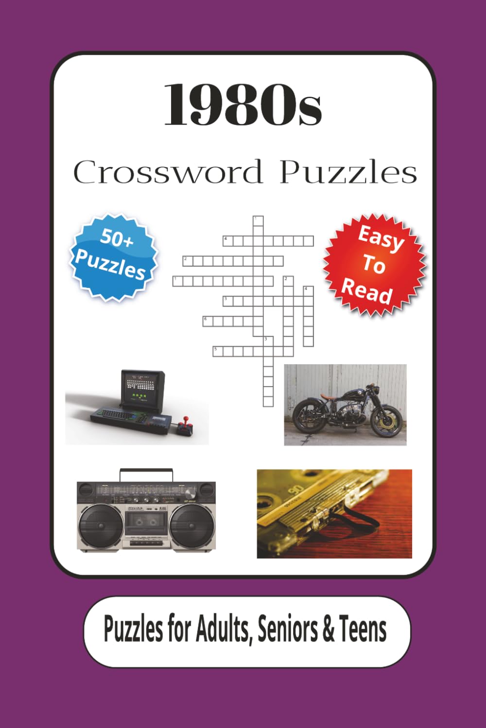 1980s Crossword Puzzle: Crossword Puzzles with Easy to Read Print about 80s and More | 6x9 inches, 120 pages | 50+ Puzzles