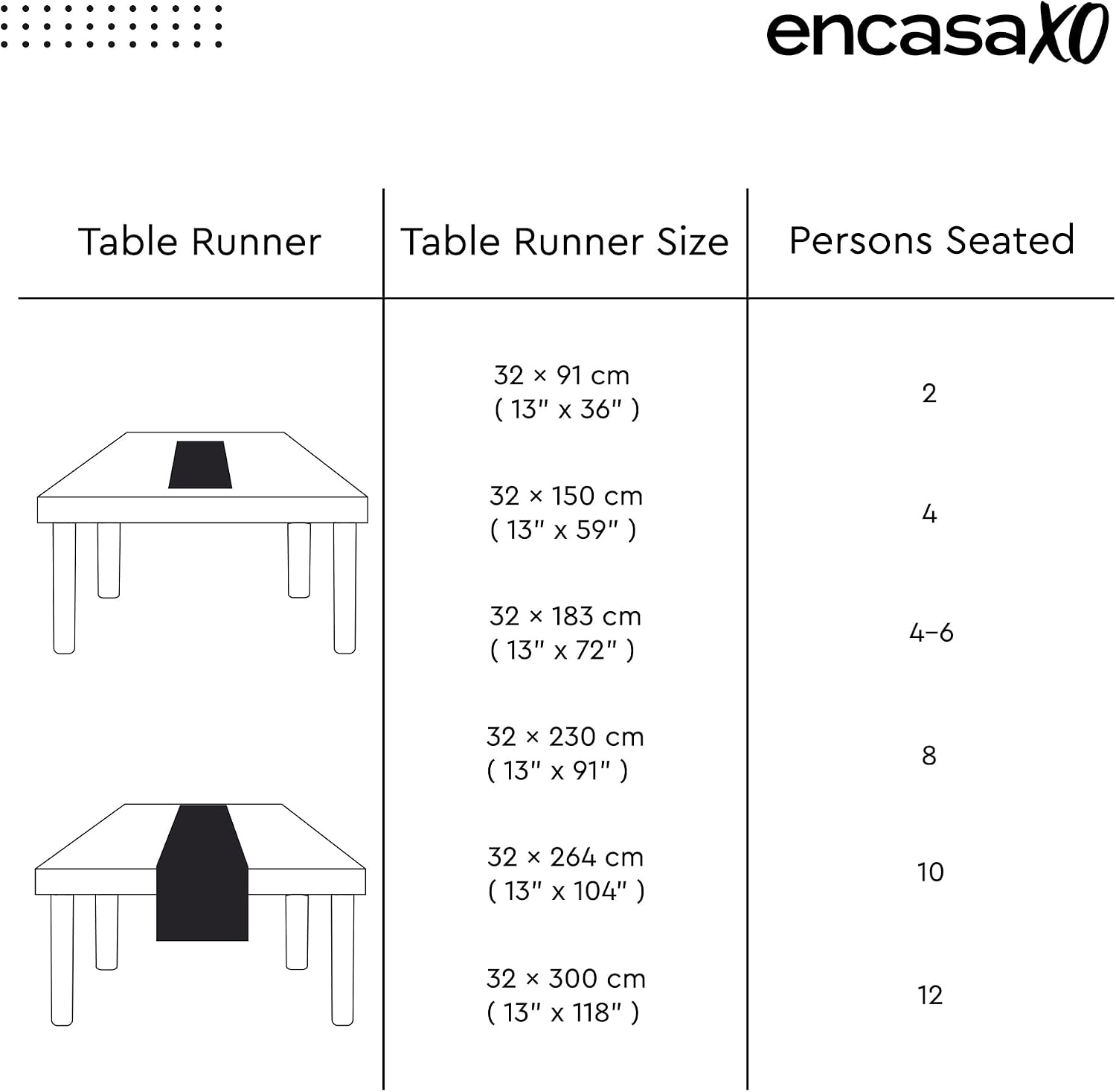 Encasa XO Cotton Dining Table Runner | Franca Blue Stripes | Size 13x72 in - Machine Washable & Durable