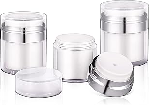 0.5oz (15ML) Airless Pump Jars cosmetic lotion refillable bottle travel portable empty acrylic cosmetic jar container (0.5oz)