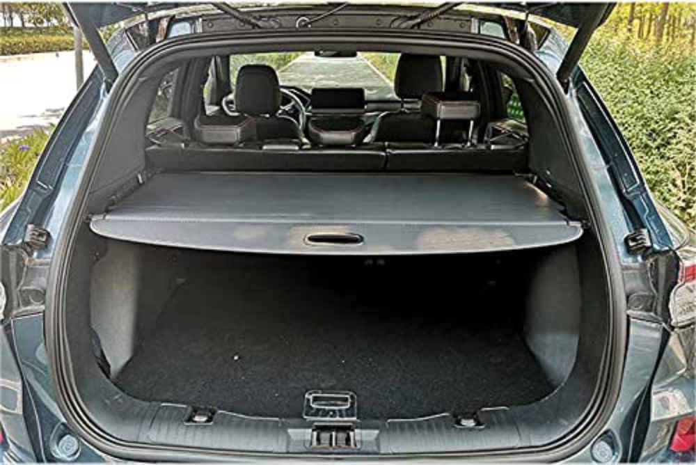 ELNas Retrattile Auto Bagagli Protezione Coperchio per Ford Escape Kuga 2020 2021, Portabagagli Posteriore Tronco Privacy Cappelliera Pacco Ripiano Cargo Cover,B Black