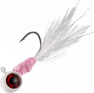 Dr.Fish 10 Pack Crappie Jig Marabou Jig Hand-Tied Freshwater Ball Fishing Jig Hooks Sickle Hook Bass Trout Panfish Bluegill Walleye 1/16oz 1/8oz 3/16oz 1/4oz