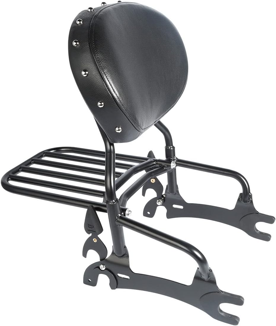 Green-L 12" Sissy Bar with Backrest Pad and Luggage Rack Fit for Indian Dark Horse 2016-2018 Chief Classic 2014-2018