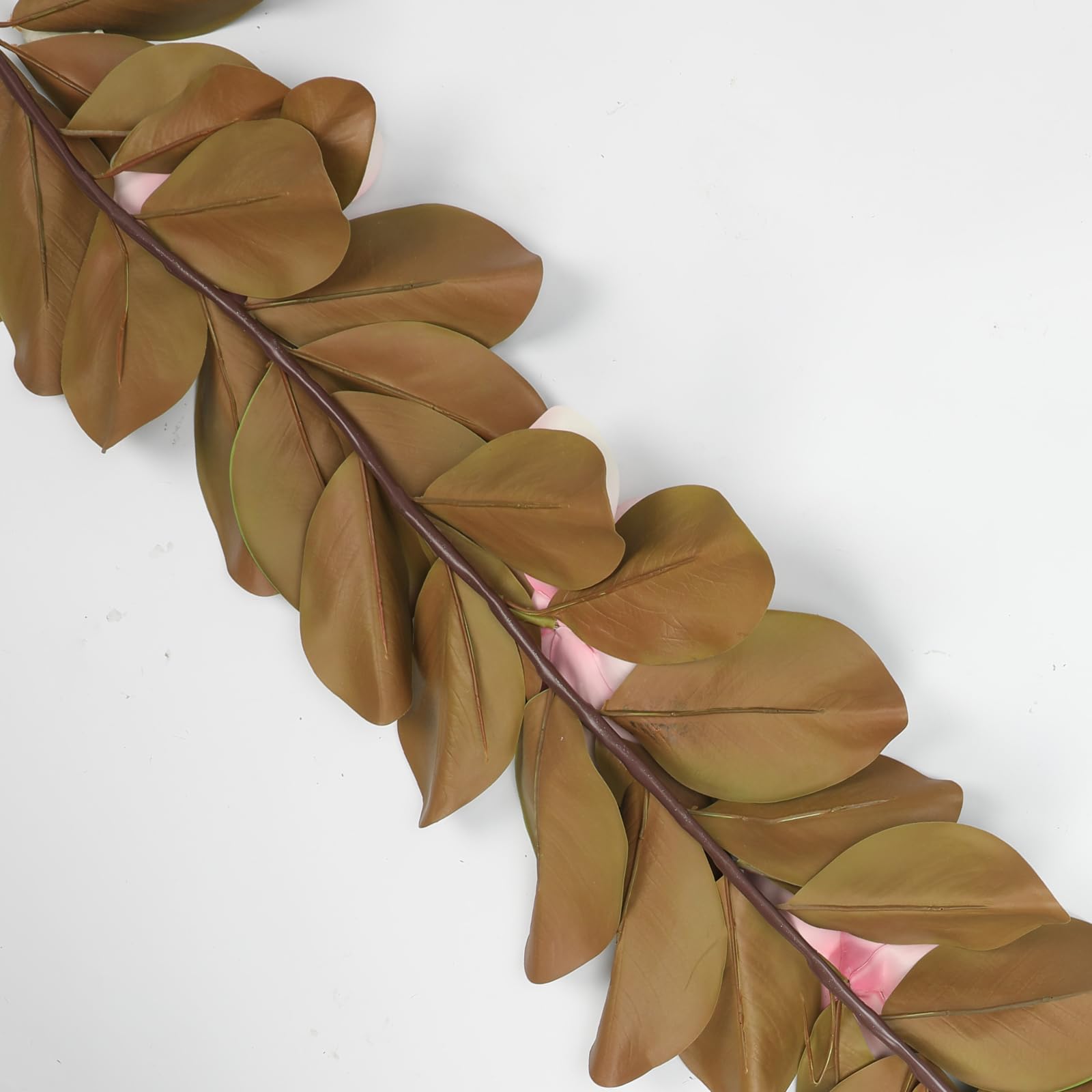 Girlanda ze sztucznej magnolii, 15 m, sztuczny różowy kwiat, prawdziwe w dotyku, kwiaty, zieleń, winorośl, sztuczny liść magnolii, girlandy, kwiatowe girlandy, dekoracja na łuk ślubny, kominek