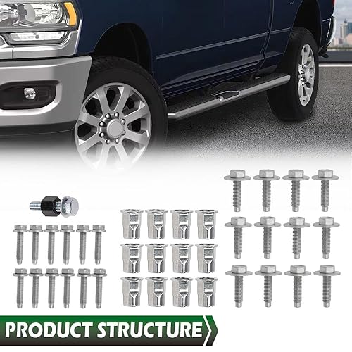 Miniatura 9 de GRAND ORANGE Kit de herramientas tubular de paso lateral compatible con Dodge RAM 1500 2500 3500Fit 2014-2019 Dodge RAM 4500 5500 68193128AB Sliver,